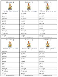 silent g spelling lists