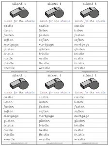 silent t spelling lists