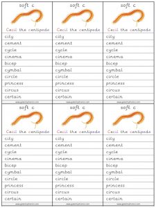 soft c spelling lists