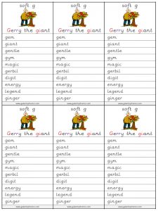 soft g spelling lists