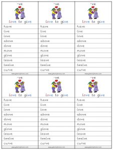 ve spelling lists
