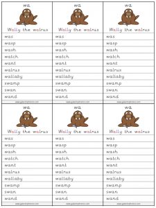 wa spelling lists