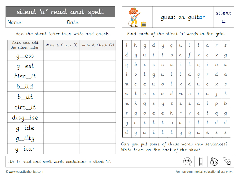 year 5 year 6 silent letters - Galactic Phonics