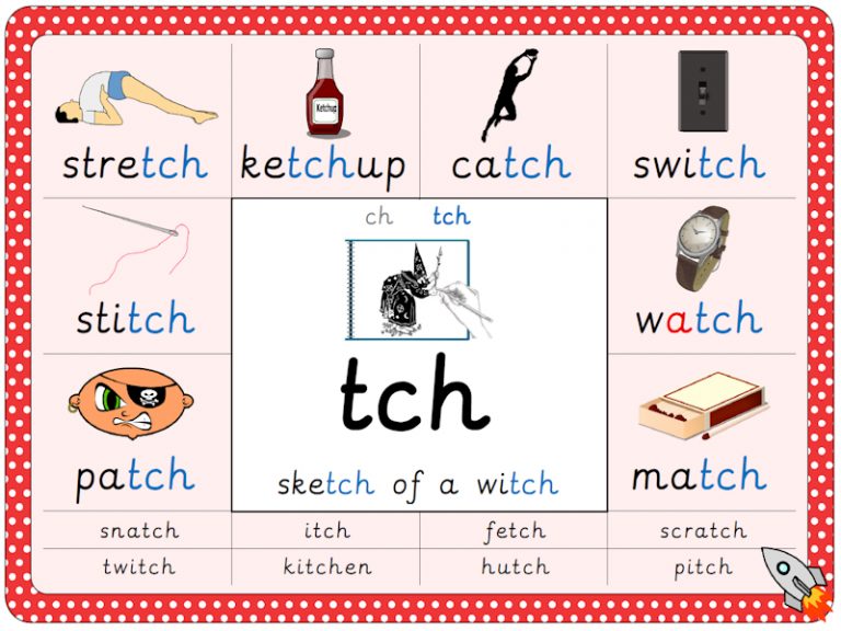 Tch Label tch phonics worksheets and games - Galactic Phonics