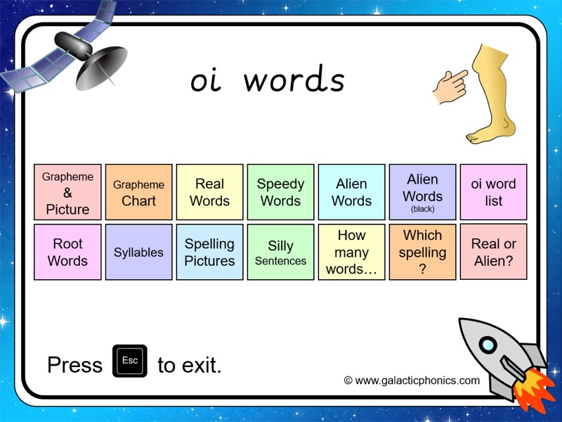 oi phonics worksheets and games - Galactic Phonics