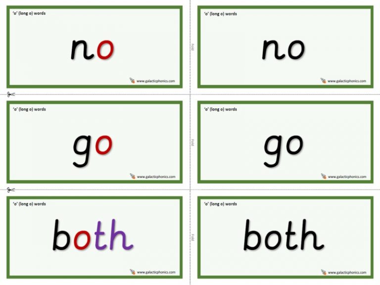 long o worksheets and games - Galactic Phonics