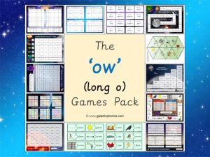 ow (long o) phonics games pack