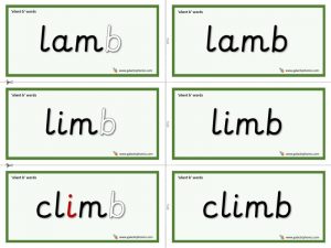 silent b word cards