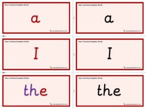 Year 1 Common Exception Word Cards