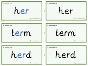 er (stretched) word cards