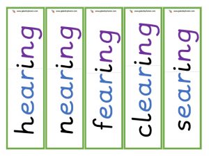 ear root word cards (ing)