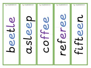 multisyllabic ee word cards