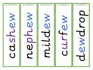 multisyllabic ew word cards