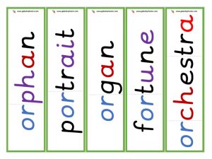 multisyllabic or word cards