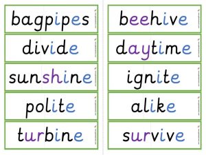 multisyllabic i-e word cards