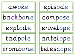multisyllabic o-e word cards