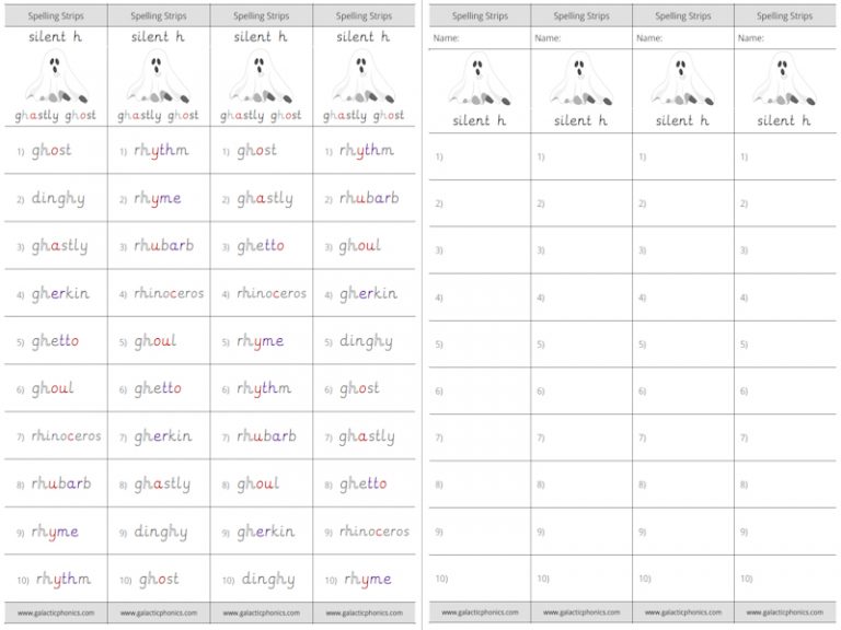 silent h phonics worksheets and games galactic phonics