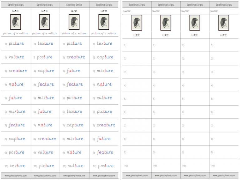 ure phonics worksheets and games Galactic Phonics