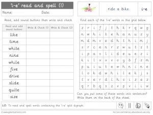 i-e (split digraph) read and spell worksheet (1)