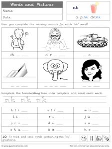 nk words and pictures worksheet