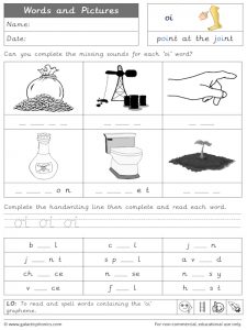 oi words and pictures worksheet