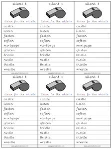 silent t spelling lists