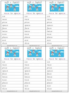 soft c spelling lists (split digraph)