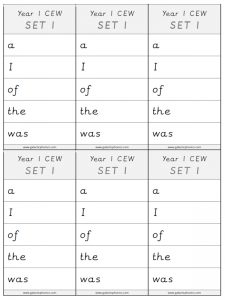 Year 1 Common Exception Words Set 1 Word Lists