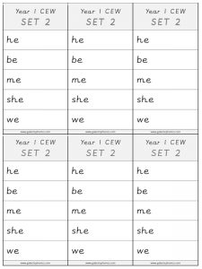 Year 1 Common Exception Word Set 2 Spelling Lists