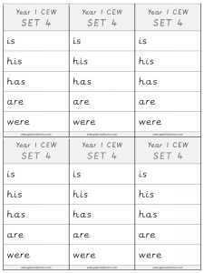 Year 1 CEW Set 4 Spelling Lists